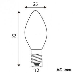 アサヒ 100個セット ローソク球 C7 100V7W 全光束:24lm 口金:E12 ホワイト ローソク C7 E12 100V-7W(S)_100setの画像