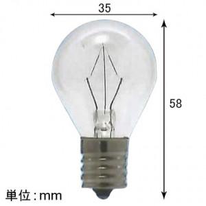 アサヒ 100個セット ミニランプ S35 120V40W 全光束:380lm 口金:E17 クリヤー S35 E17 120V-40W(C)_100setの画像