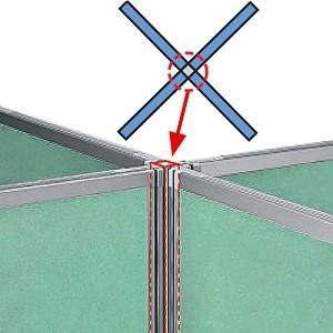 サンワサプライ X型ジョイントポール パーティションDパネル用 高さ1800mm用 OU-18XJP