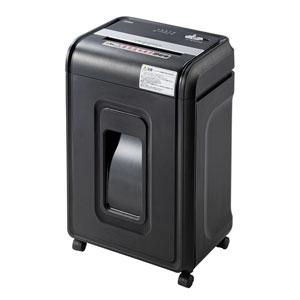 サンワサプライ 電動シュレッダー 60分連続使用可能 4×12mmのミニクロスカット 最大20枚まで細断可能 CD DVD カード対応 PSD-C6018