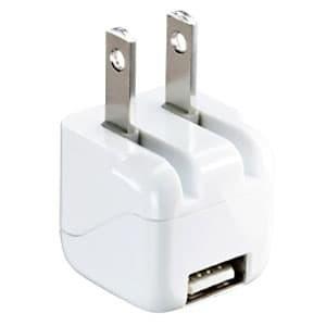 サンワサプライ 超小型USB充電器 1A USB1ポート ホワイト ACA-IP32WN｜dendenichiba