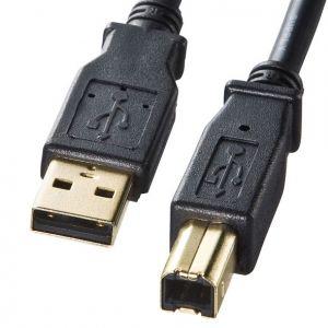 サンワサプライ USB2.0ケーブル 金メッキコネクタタイプ 長さ:3m ブラック KU20-3BKH