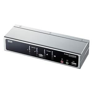 サンワサプライ パソコン自動切替器 切替えポート数4:1 USB・PS 2コンソール両対応 横置きハイエンド ディスプレイエミュレーション機能搭載 SW-KVM4HVCN