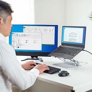 サンワサプライ スタンド一体型ドッキングステーション USB Type-C ディスプレイ最大2台 有線LANポート拡張 スタンド付 USB-CVDK9STN USB スタンド一体型ドッキングステーション