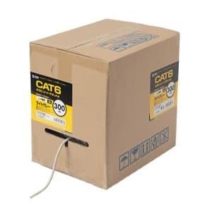サンワサプライ カテゴリ6自作用LANケーブル UTPタイプ ケーブルのみ 単線 レングスマーク付 リールボックスタイプ 300m ライトグレー KB-T6L-CB300N