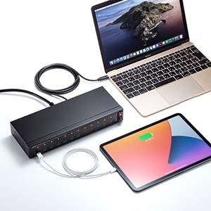 サンワサプライ 20ポートハブ USB2.0 Type-C 最大20台同時充電 同期