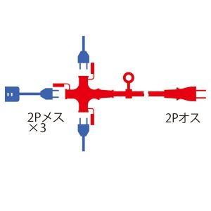 サンワサプライ 電源延長コード 3分岐・2P 防塵キャップ付 電源コード長:10m イエロー TAP-EX32-10Y｜dendenichiba｜02