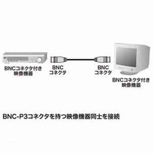 サンワサプライ 同軸ケーブル BNC-P3コネクタオス 10m KB-73B2Nの画像