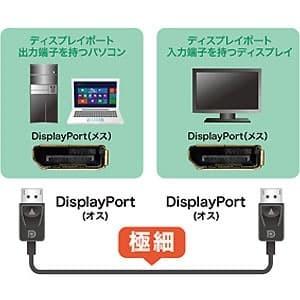 サンワサプライ DisplayPortケーブル 4K映像出力対応 1.5m KC-DP15K｜dendenichiba｜02