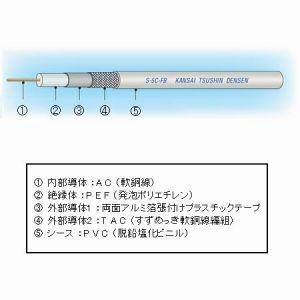 関西通信電線 衛星放送受信対応同軸ケーブル S5CFB×100m巻き 薄灰