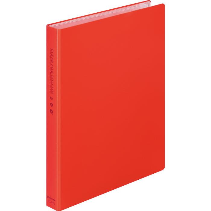 テプラ キングジム クリア-ファイル チャックタイプ アカ 8730アカ