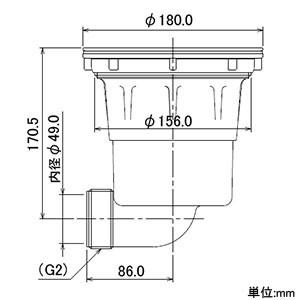 カクダイ 浅型流し台トラップ 家庭用 Blタイプ サイズf180mm用 取付穴径158mm バスケット付 452 601 電材堂ヤフー店 通販 Yahoo ショッピング