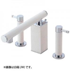 三栄水栓製作所 ツーバルブ洗面混合栓 断熱仕様 ポップアップ用 専用引棒付 泡沫吐水 色:墨磁 TOH K55300P-JD