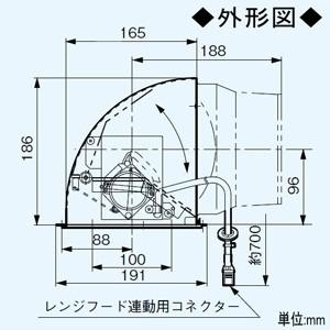 パナソニック 電動シャター付アダプターアタッチメント 後・横排気用 コード・コネクター付 FY-AE605｜dendenichiba｜03