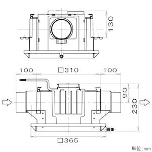 パナソニック セントラル換気ファン 天井埋込形 給気タイプ 集合住宅用 FY-100SC1A_2