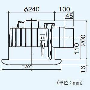 パナソニック 天井埋込形換気扇 丸形天井埋込換気扇:まる天 排気 低騒音形 樹脂製本体 ルーバーセット タイプ 角形・格子タイプ FY-25MK1|dendenichiba|02