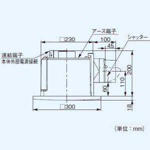 パナソニック 天井埋込形換気扇 排気 低騒音・特大風量形 樹脂製本体 ルーバー別売タイプ FY-24JG7｜dendenichiba｜02