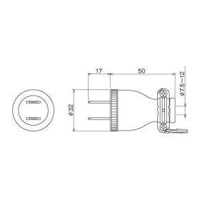 明工社 丸形ゴムプラグ バンド付 15A 125V MP2506-N｜dendenichiba｜02