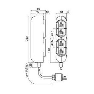 明工社 病院用接地タップ KEタイプ VCTケーブル3m 医用接地プラグ付 赤 MR7548TD3R