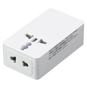 電材堂 海外用マルチ変換プラグ 2個口+USB1ポート A・C・O・BF・SEタイプ対応 USB出力2A ホワイト HPM42AWHECO｜dendenichiba｜02