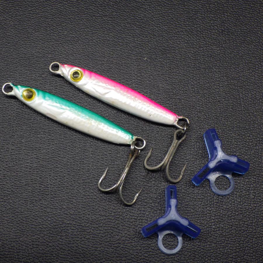 不明ミニメタルジグ 8g 2ヶセット ピンク/グリーン ※中古在庫品