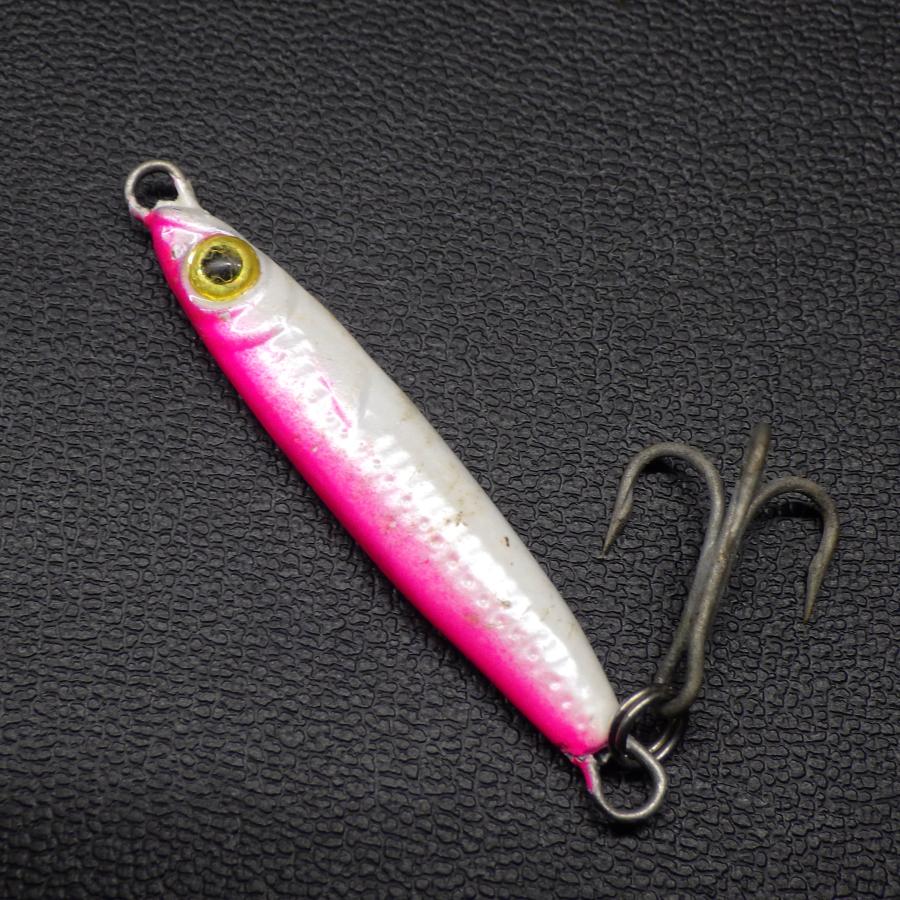 不明ミニメタルジグ 8g 2ヶセット ピンク/グリーン ※中古在庫品