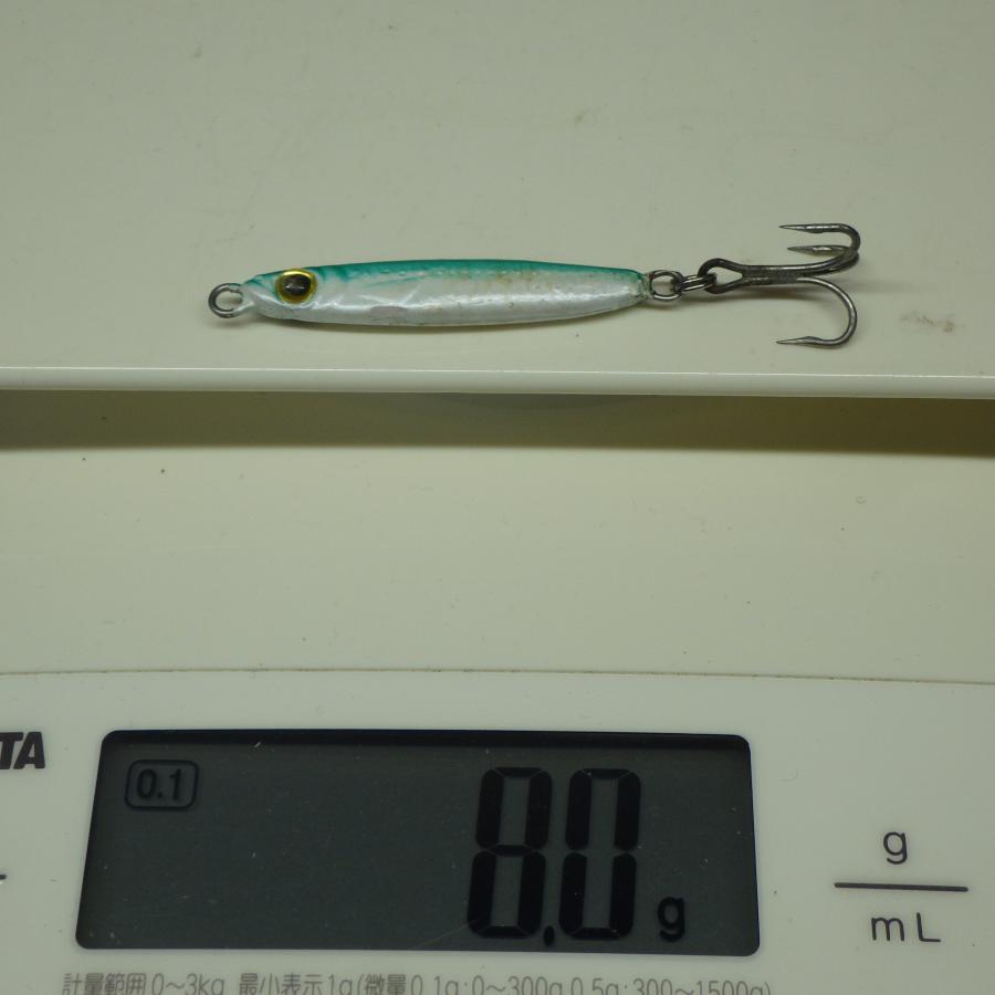 不明ミニメタルジグ 8g 2ヶセット ピンク/グリーン ※中古在庫品