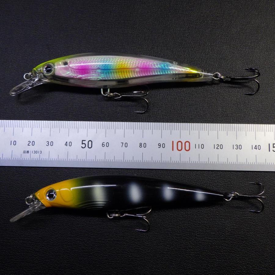 キャンドゥ フローティングミノー 約13g マルチカラー/ブラック系 2個