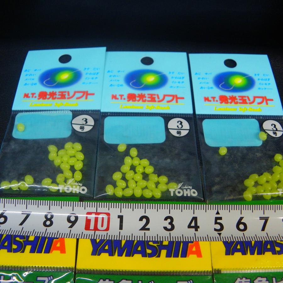 YAMASHITA（ヤマシタ） 集魚ビーズ ソフト夜光 3号 FP 等合計6枚セット