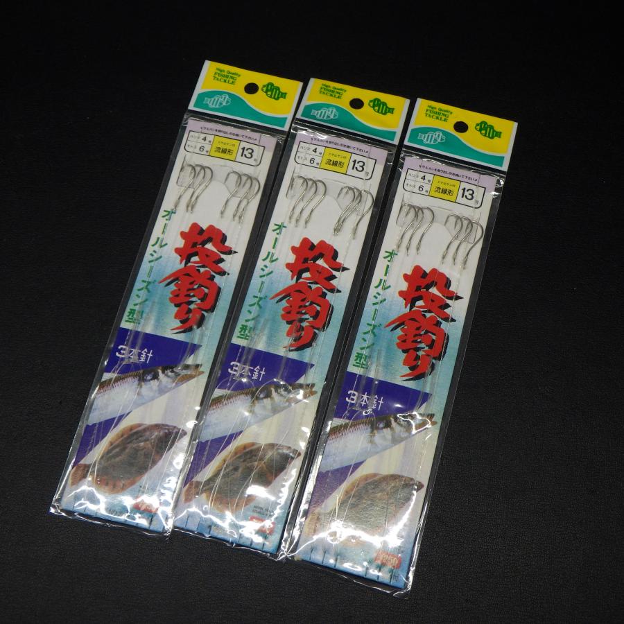 かわせみ針 かわせみ針等 投釣仕掛 針13号 ハリス4号 モトス5/6号 4点