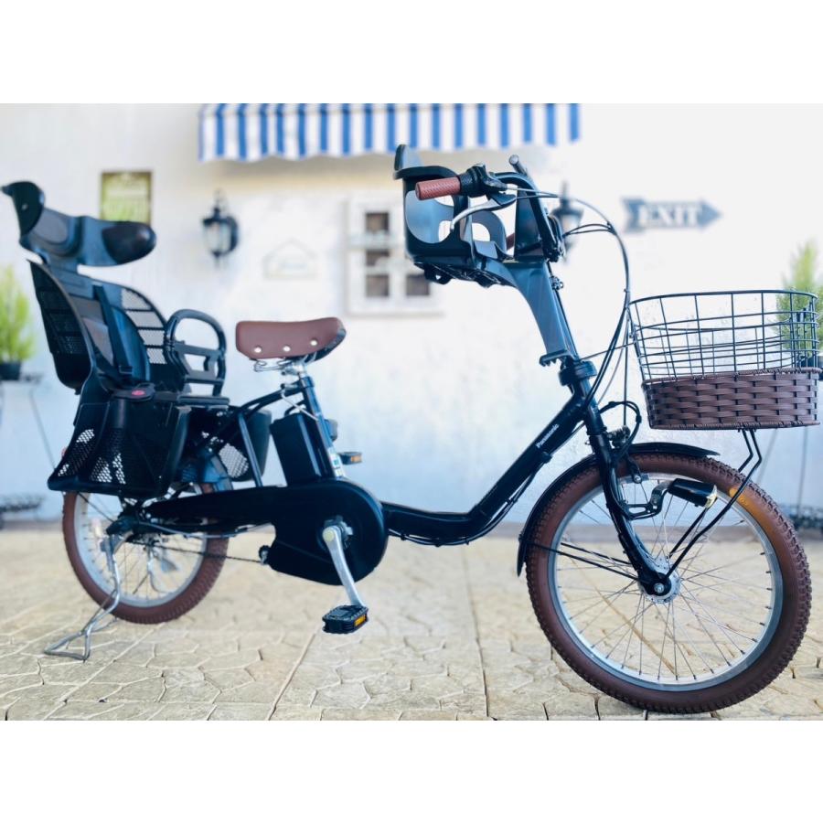 ブラック 電動自転車 子供乗せ QB パナソニック ギュット Gyutto ２０インチ　3人乗り |  | 02