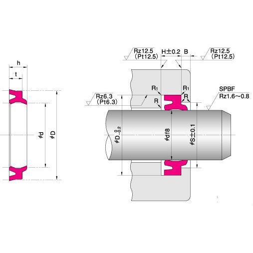 NOK パッキン LBH22423779.5F (CL0204C2) LBH型 ダストシール
