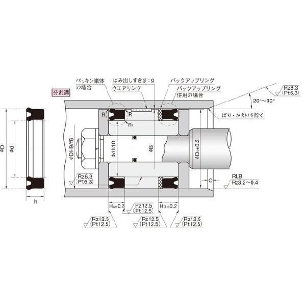 NOK パッキン UPH 360 390 22 (CU1803D0) ピストン・ロッドシール両用パッキン UPH型