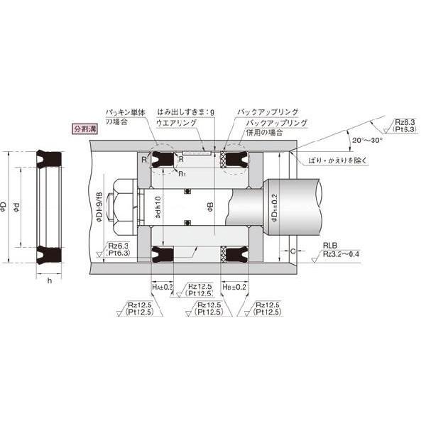 NOK パッキン UPH 355 387 24 (CU1916D0) ピストン・ロッドシール両用パッキン UPH型
