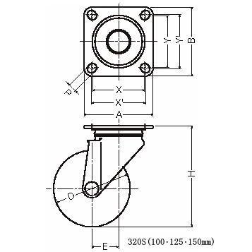 ハンマーキャスター 320S-PH125 フェノール車