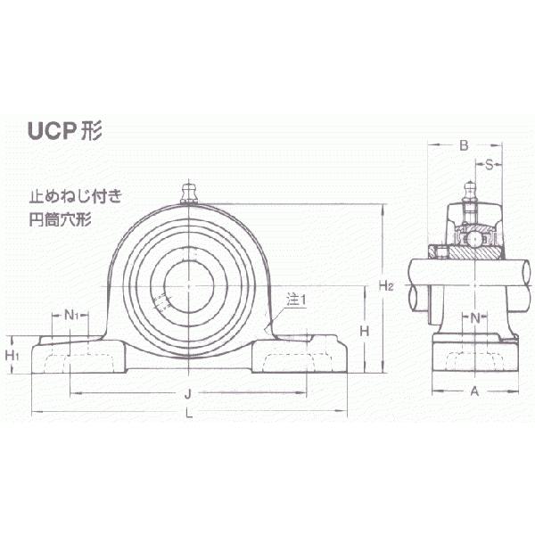 NTN　鋳鉄製ピロー形ユニット　UCP318D1　給油式