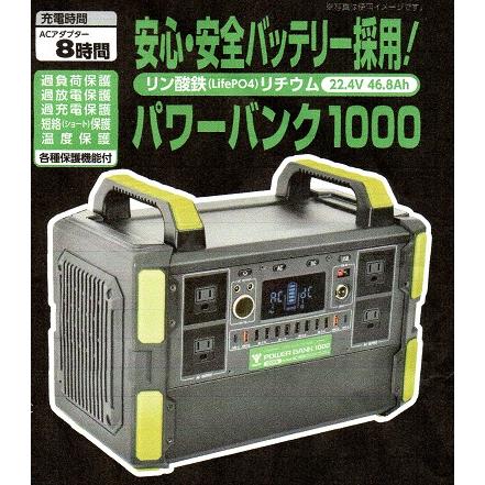 日動工業 山善 ポータブル電源 パワーバンク1000 AC100V LPE 日動工業 山善 ポータブル電源 パワーバンク1000 AC100V LPE