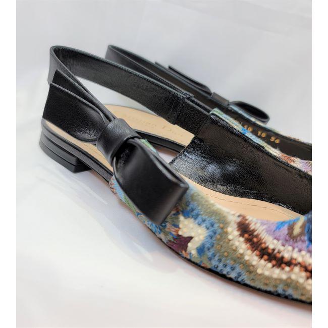 新品】DIOR クリスチャンディオール ビーズ 刺繍 リボン サンダル 36 