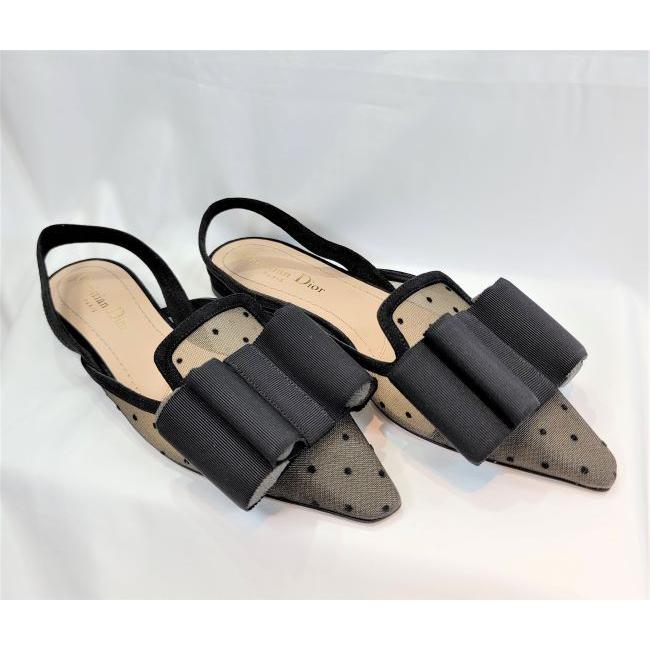 新品】DIOR クリスチャンディオール ドット チュール リボン サンダル 