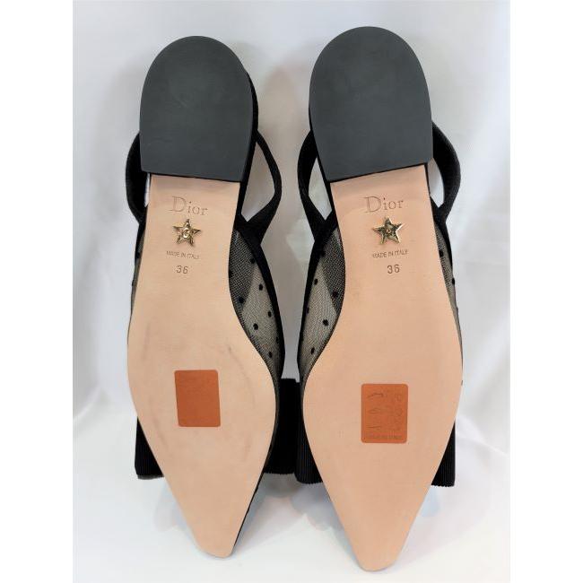 新品】DIOR クリスチャンディオール ドット チュール リボン サンダル 