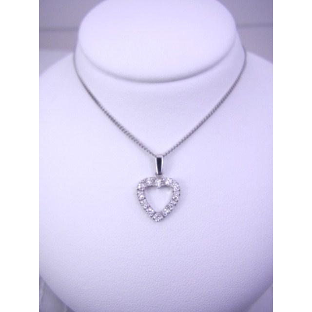 Pt850 ダイヤモンド ハート型 ネックレス N-1137