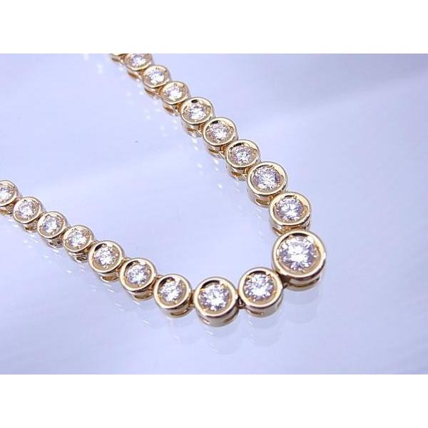 K18YG 合計 3.00ct ダイヤモンド テニスネックレス N-994 : 田園調布 