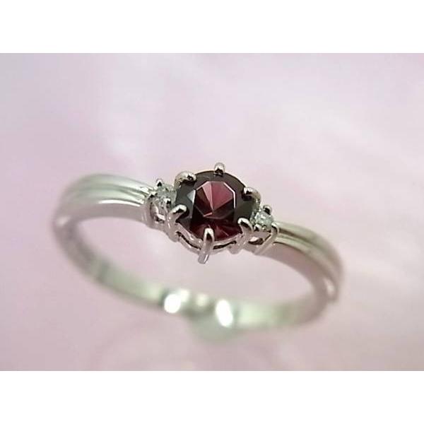 送料込 Pt ガーネット ダイヤモンド☆リング 新品仕上げ済 r-696  