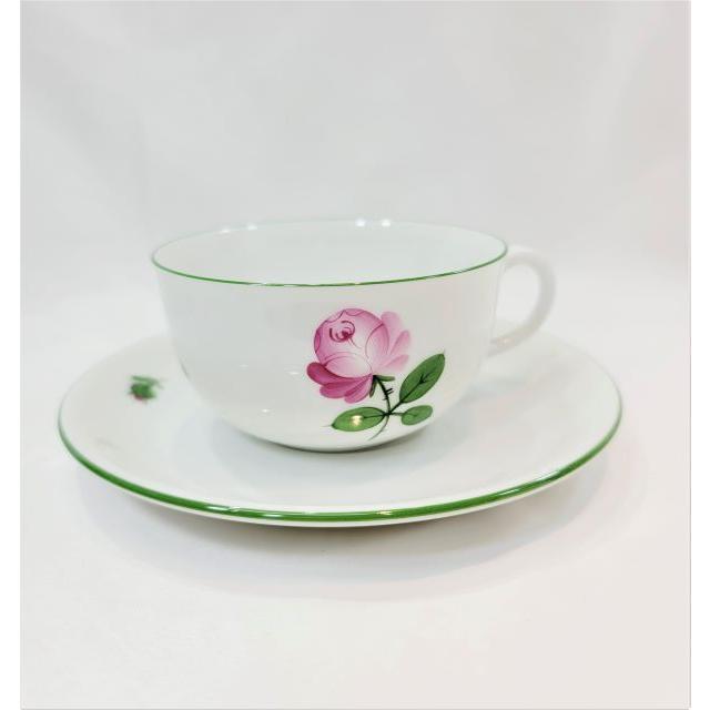 ◇未使用◇アウガルテンウィンナーローズ薔薇カップ&ソーサー2客ペア 