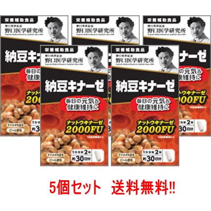 野口医学研究所 納豆キナーゼ (240mg×60粒) ×5個セット 約30日分 栄養