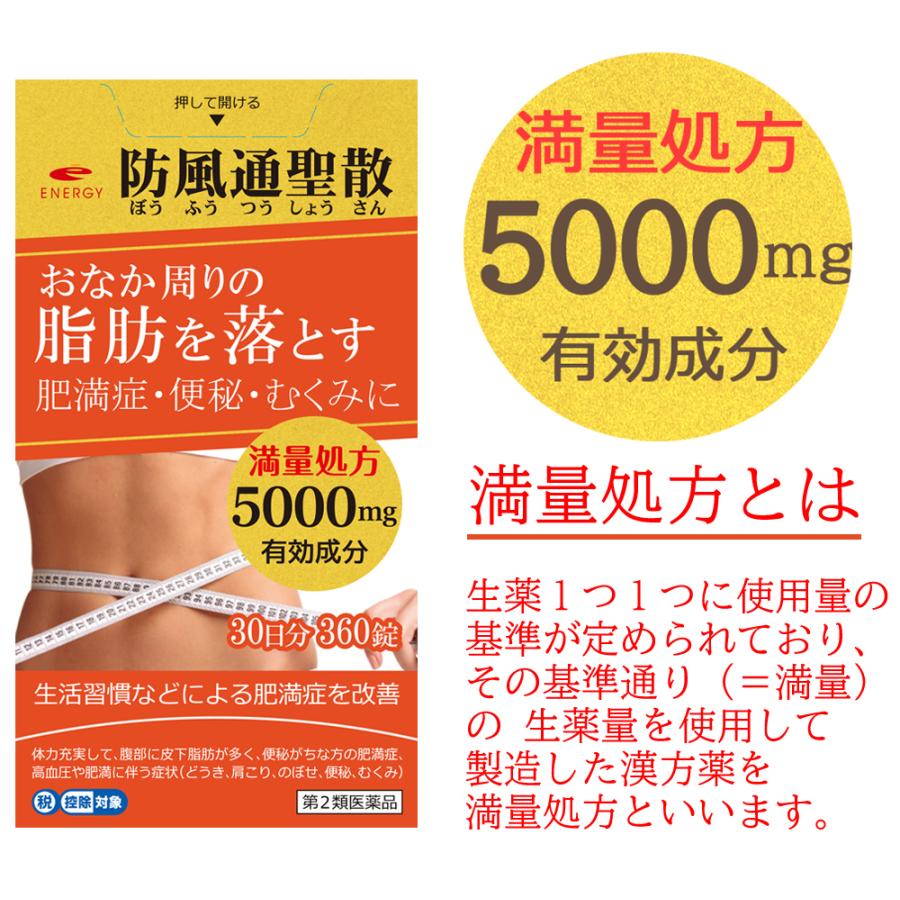 エナジー 防風通聖散料5000 360錠 30日分 1ヶ月分 満量処方 5000mg