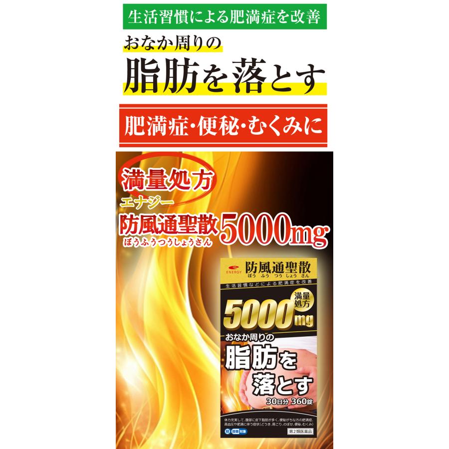 【送料無料】・2個セット　エナジー 防風通聖散料5000  360錠×2セット　満量処方 5000mg　肥満症 便秘 むくみ 内臓脂肪を分解・燃焼　第2類医薬品｜denergy｜12