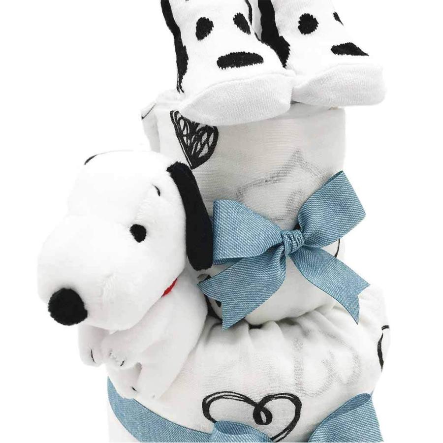 コンビニ受取対応商品 おむつケーキ スヌーピー 出産祝い 女の子 キャラクター 靴下 ぬいぐるみ スワドル おしゃれ ダブルガーゼ ハート柄スワドル デニムリボン おむつ Materialworldblog Com