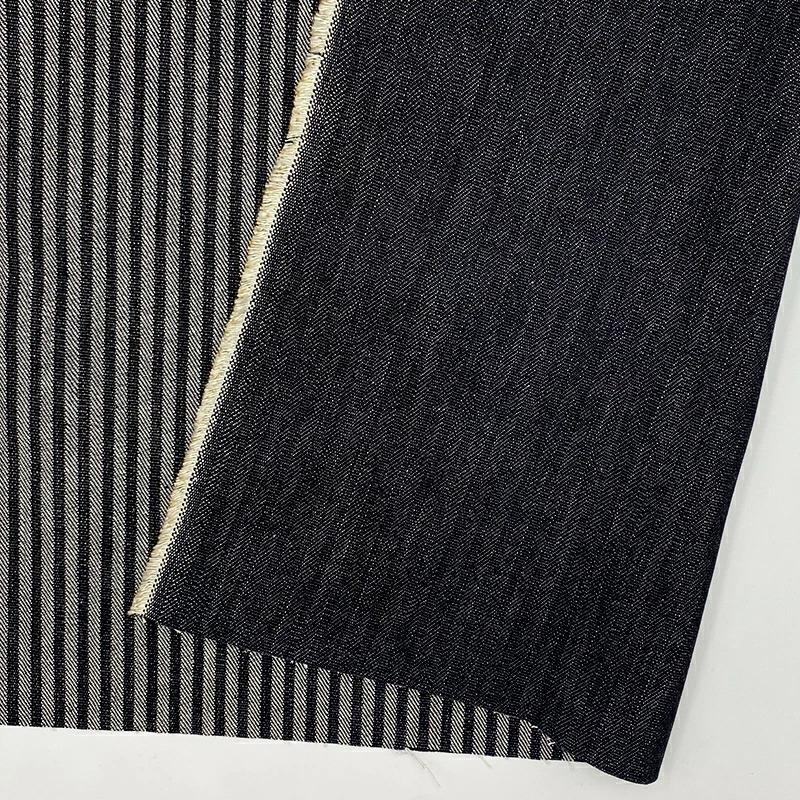 岡山デニム 昼夜ストライプブラックデニム 11オンス 綿100% デニム生地 井原デニム ハンドメイド | ブランド登録なし | 02