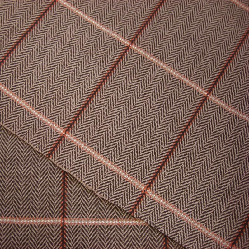 生地 岡山県産 ブラウン格子ヘリンボーン 8オンス 8oz 綿 コットン 100% ヘリンボーン | ブランド登録なし
